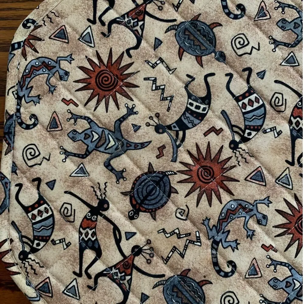 Vintagen Native American Southwestern Placemats 4 set Kitchen 100% Cotton Aztec